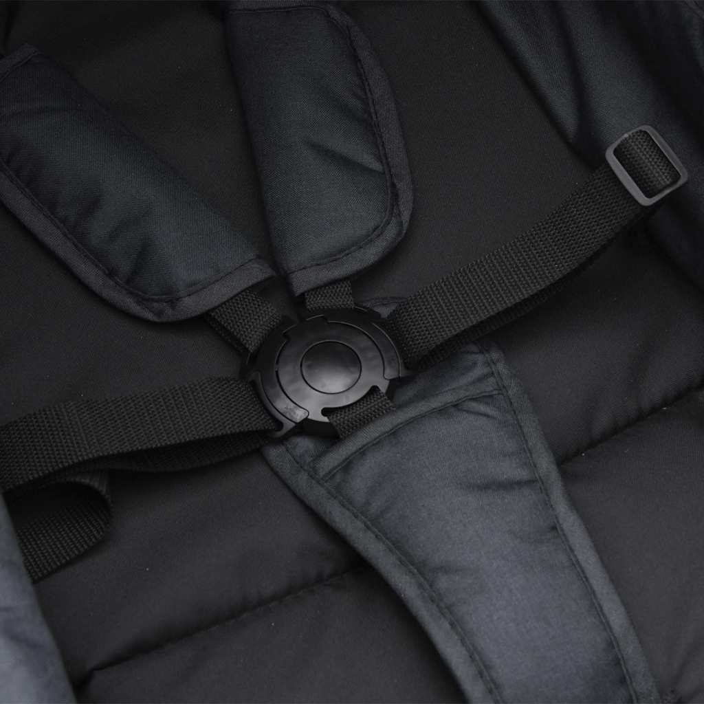 Twee-in-één Babywagen, Antracietgrijs en Zwart, Staal, Babywagen