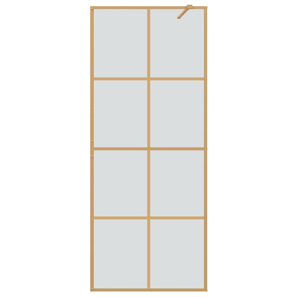 Mayfair Walk-in Shower Wall Gold 80 x 195 cm Tempered Glass
