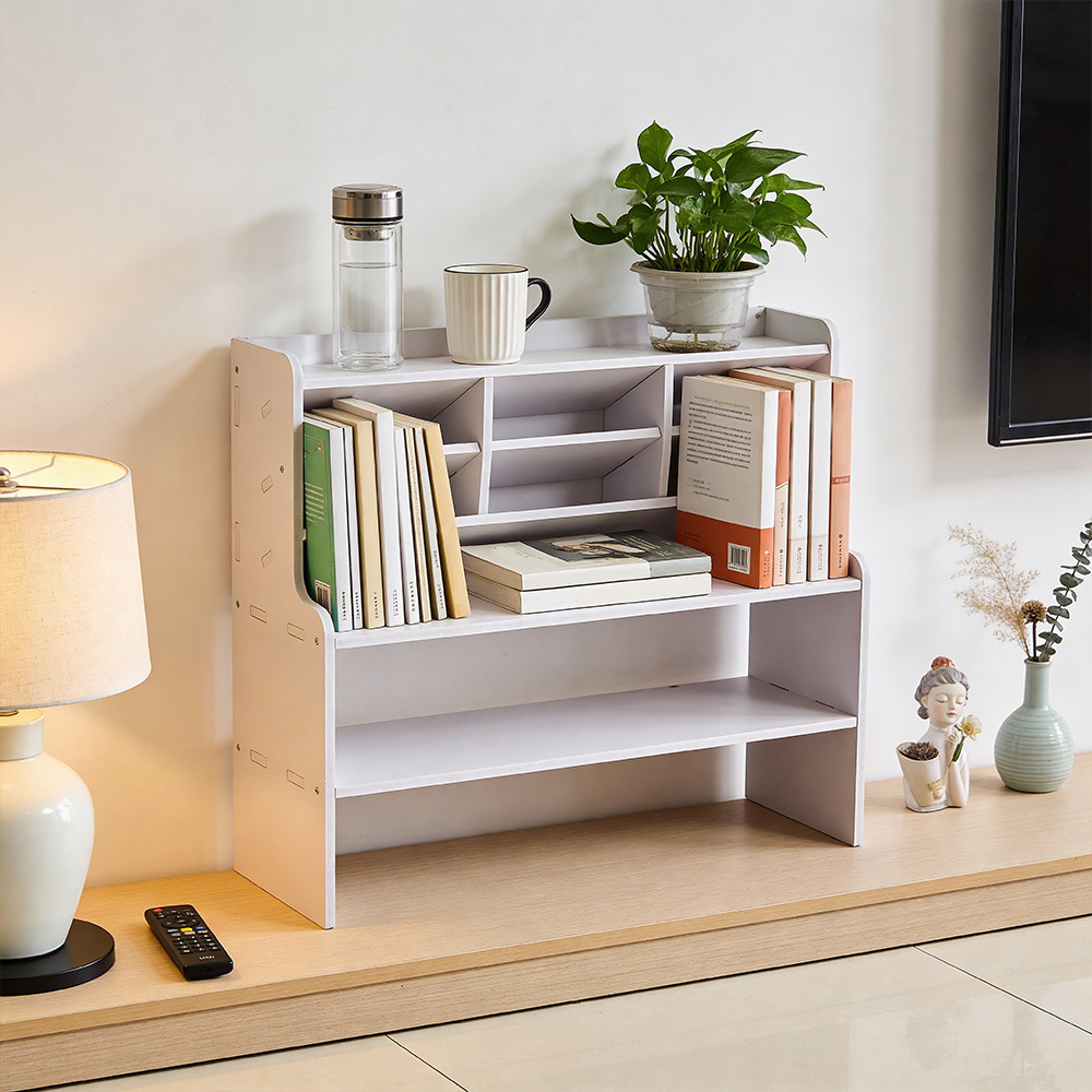 50cm Long Bookshelf Rack with Multi Storage Compartments