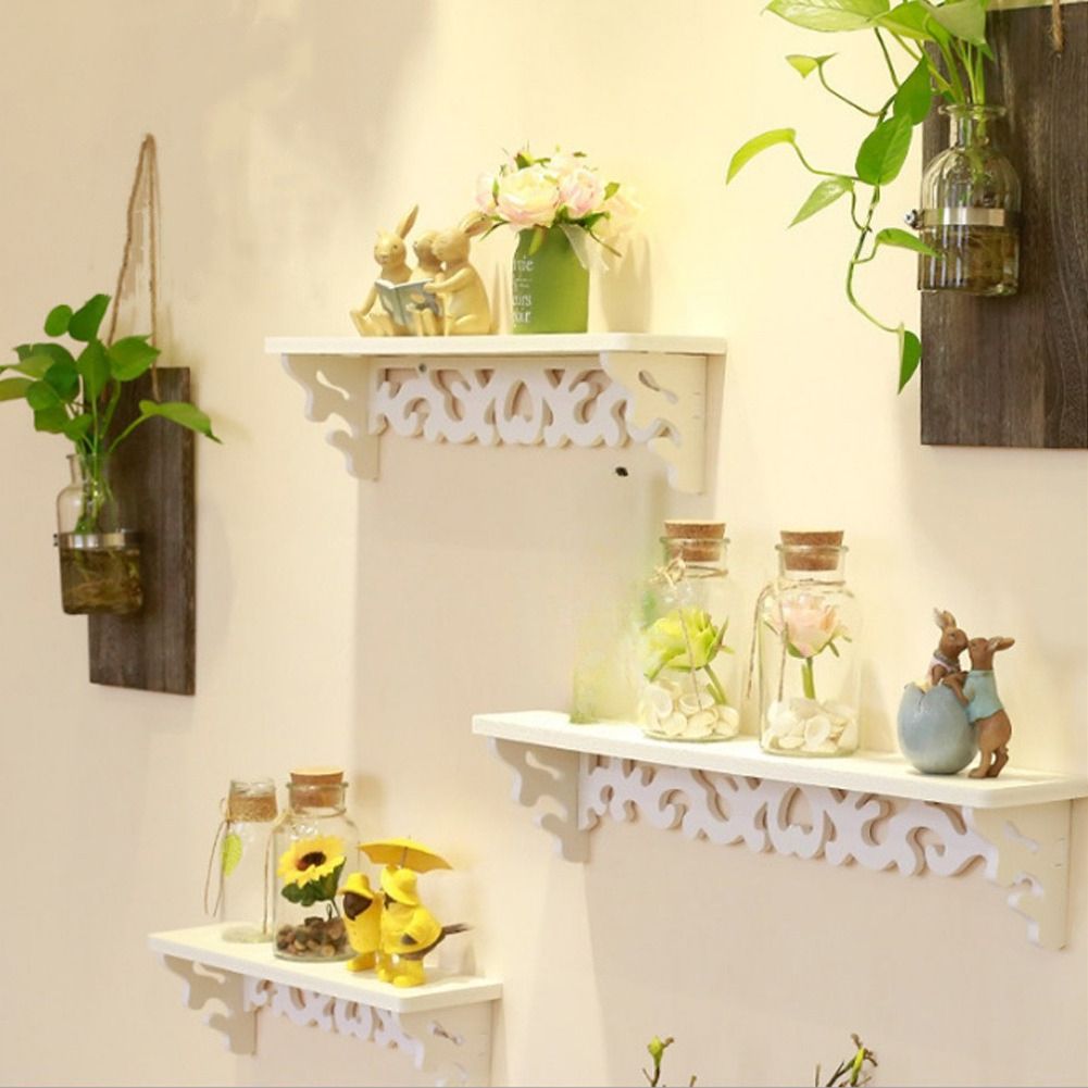 TEMU 3pcs Pvc Wall Shelves, Space-saving Decorative Floating Shelves, Wall-mounted Storage Shelves, , Multi-functional Storage Organizer, Utility