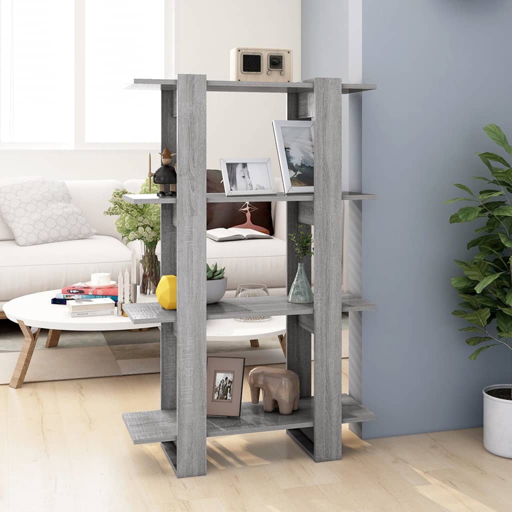 Vidaxl Bookshelf Room Divider Standing Shelf File Shelf Wall Shelf Shelf Room Divider Storage Office Shelf Shelf Grey 80x30x123.5cm