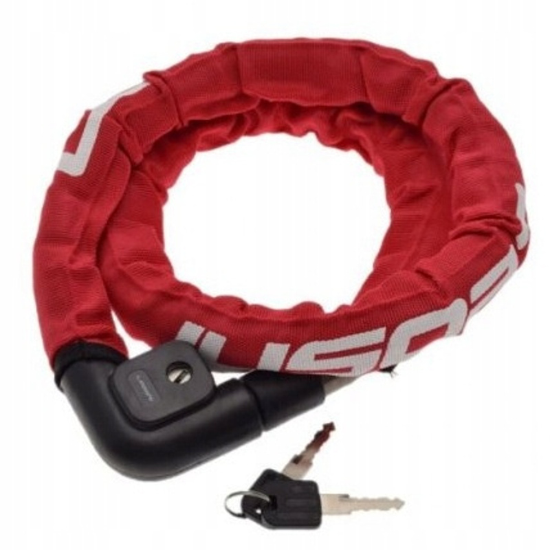 Image of Reinforced Steel Motorcycle | 120cm Heavy-duty Security Chain With Scratch-resistant Coating & Textile Sleeve | Anti-theft Protection With 2 Keys Included