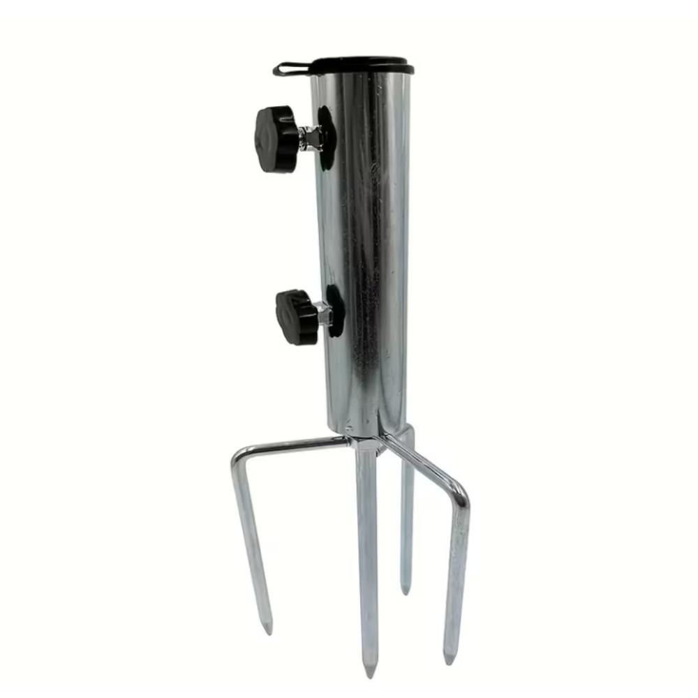 TEMU 1/2pc Heavy Duty Iron Umbrella Base Stand Built-in Ground Spikes Ensures Stability Practical Holder For Beach Canopies Patio And Garden Parasols