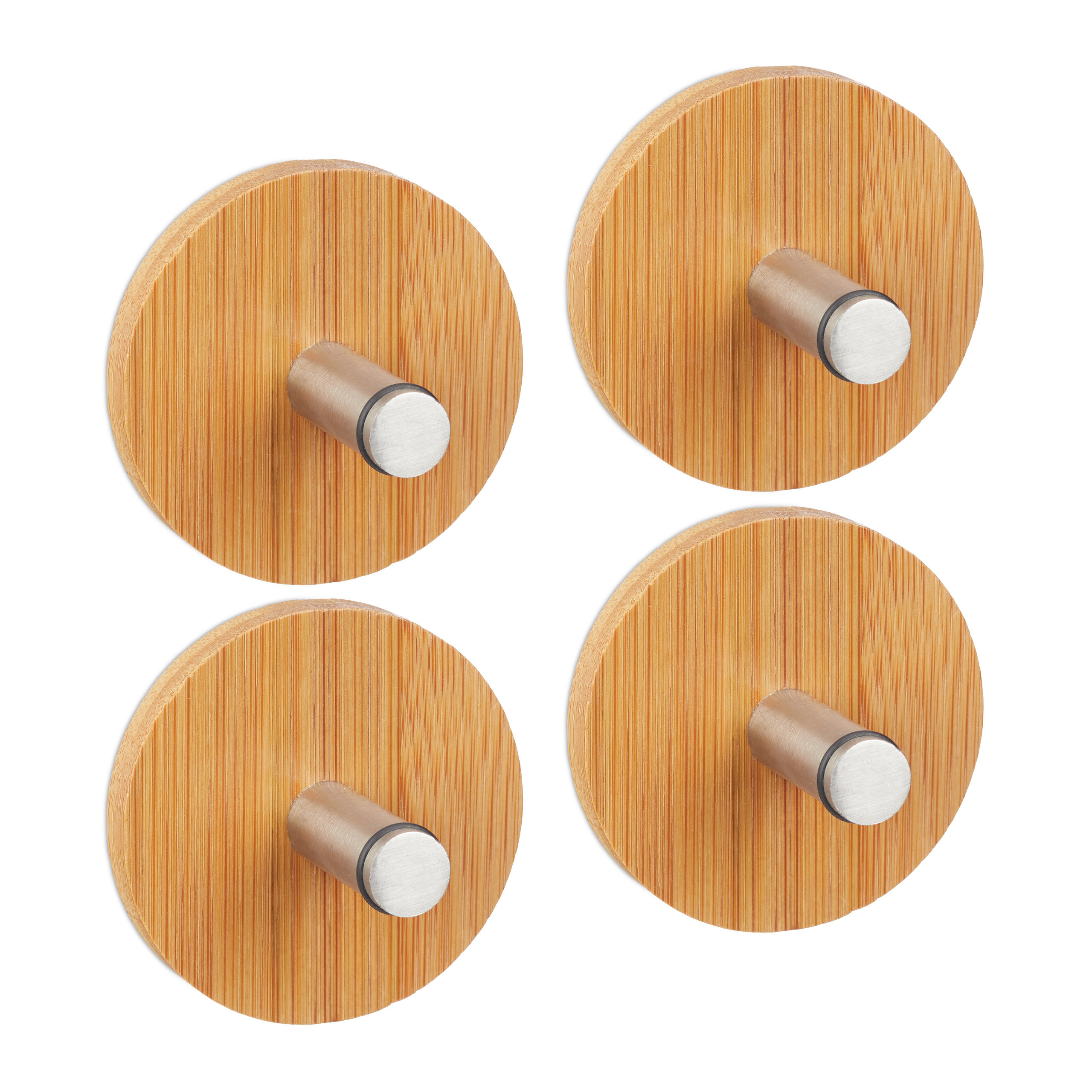 Image of Towel Hooks 4pcs Set In Natural/silver