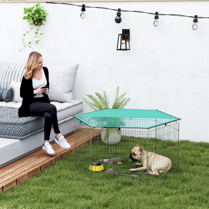 Modulaire stalen kooi met 6 panelen en 1 deur