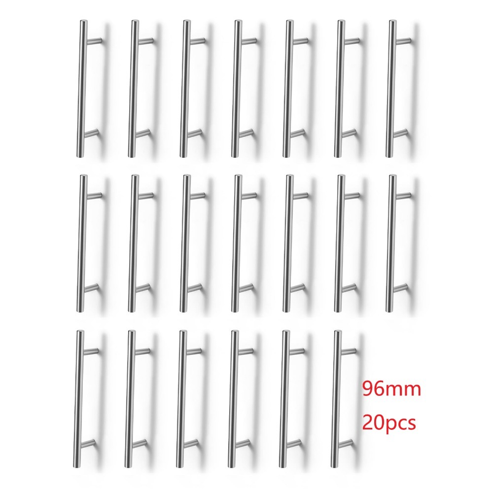Image of 20pcs Cabinet Handles, Modern & Bathroom Cabinet Pulls, Durable Metal Hardware, With Screws, 96mm Hole Center, Home Furniture Upgrade