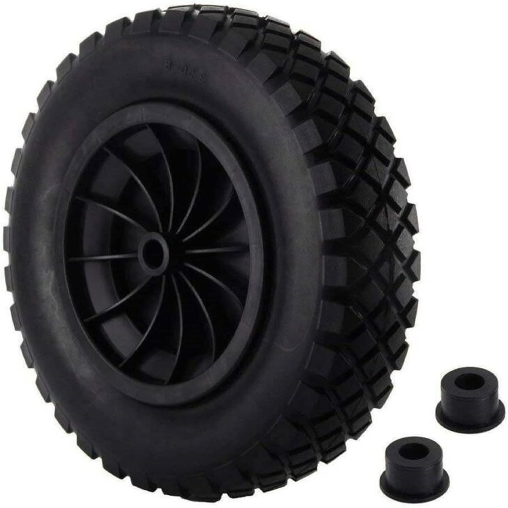 E-shop 14-Zoll-Vollgummireifen mit pannensicheren Stahlfelgen, geeignet für Gartenwagen, Schubkarren, Go-Karts, Anhänger und Lastwagen.