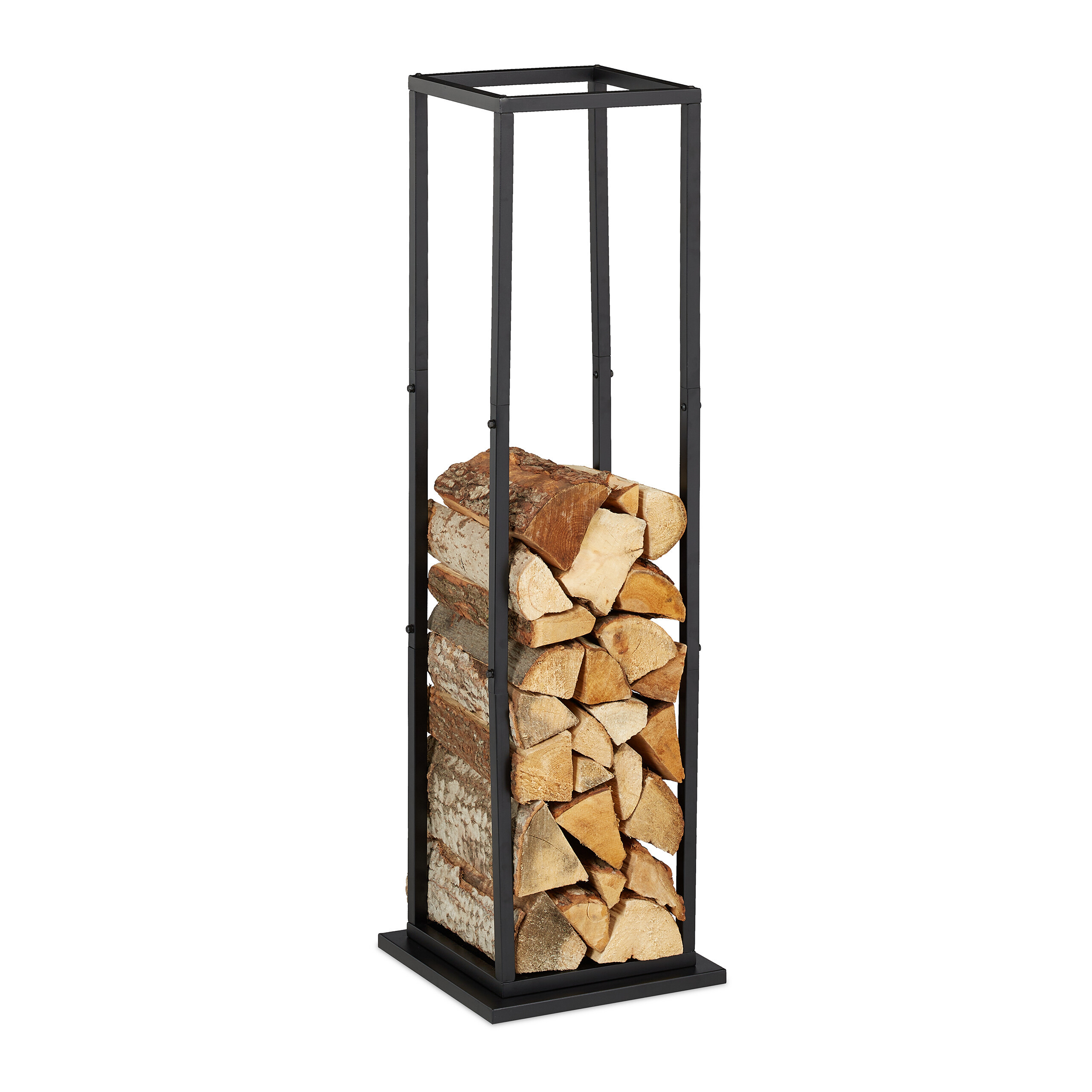 E-shop Kaminholzregal in Schwarz - (B)35 x (H)121 x (T)35 cm