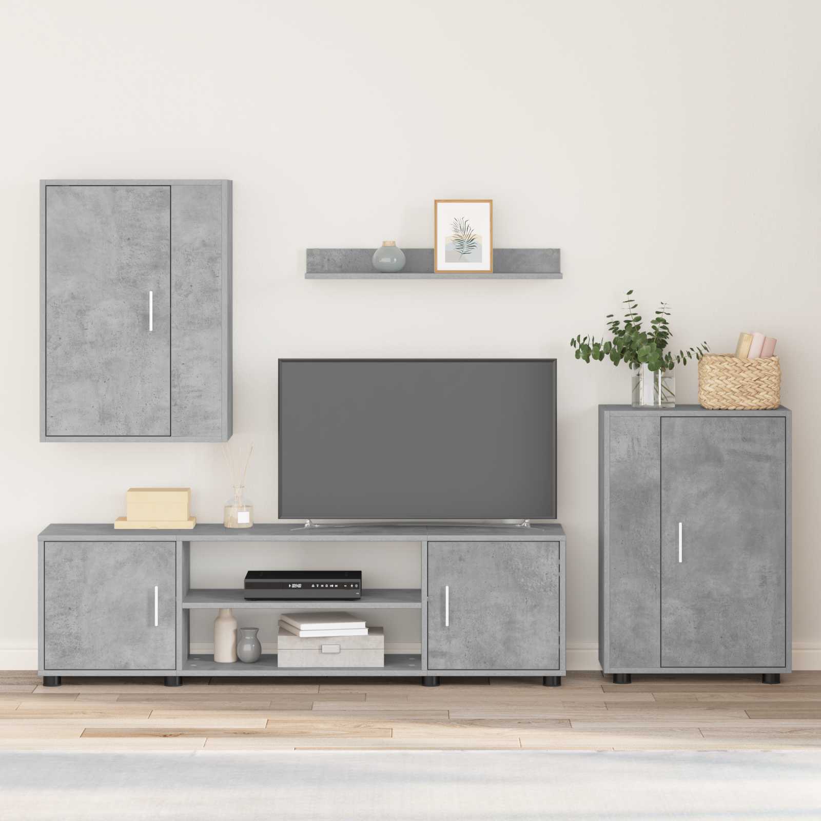 Image of Tv Stand Storage Furniture Wall Shelves Living Room Furniture Entertainment Storage Modern Decor Furniture For Console