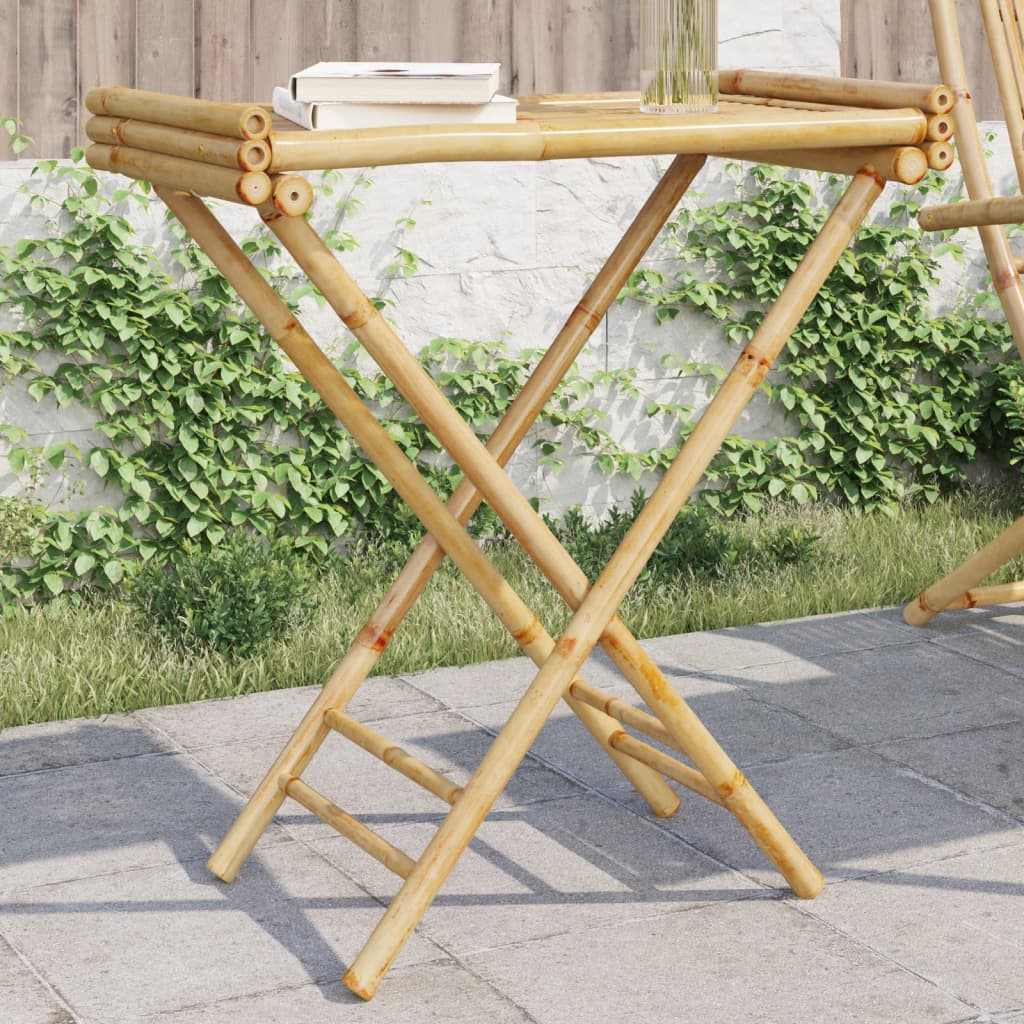 Tablet Table, Folding Side Table Portable, Folding Table For Living Room, Serving Table Coffee Table, Modern, Bamboo