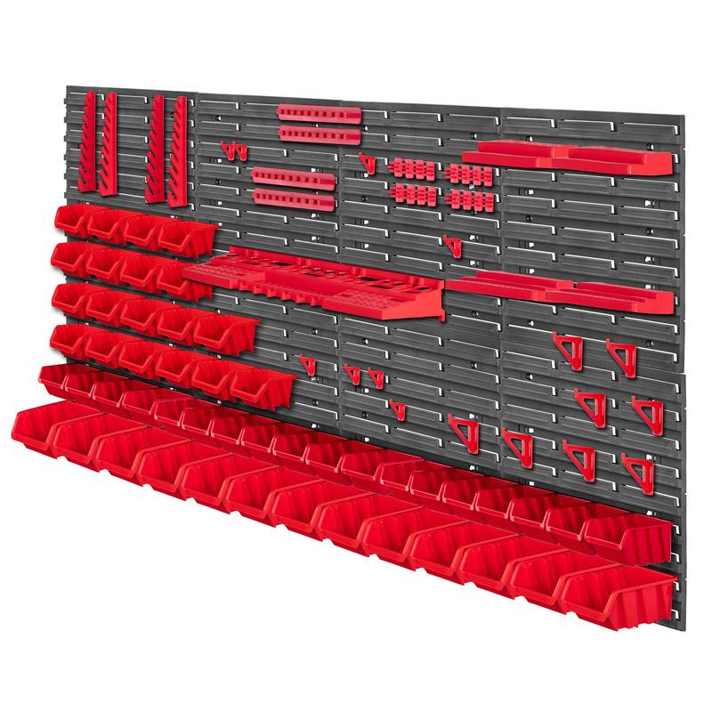 Image of Kadax Tool Wall Panel Workshop Organizer 156x78cm 95-el Holders Trays Garage