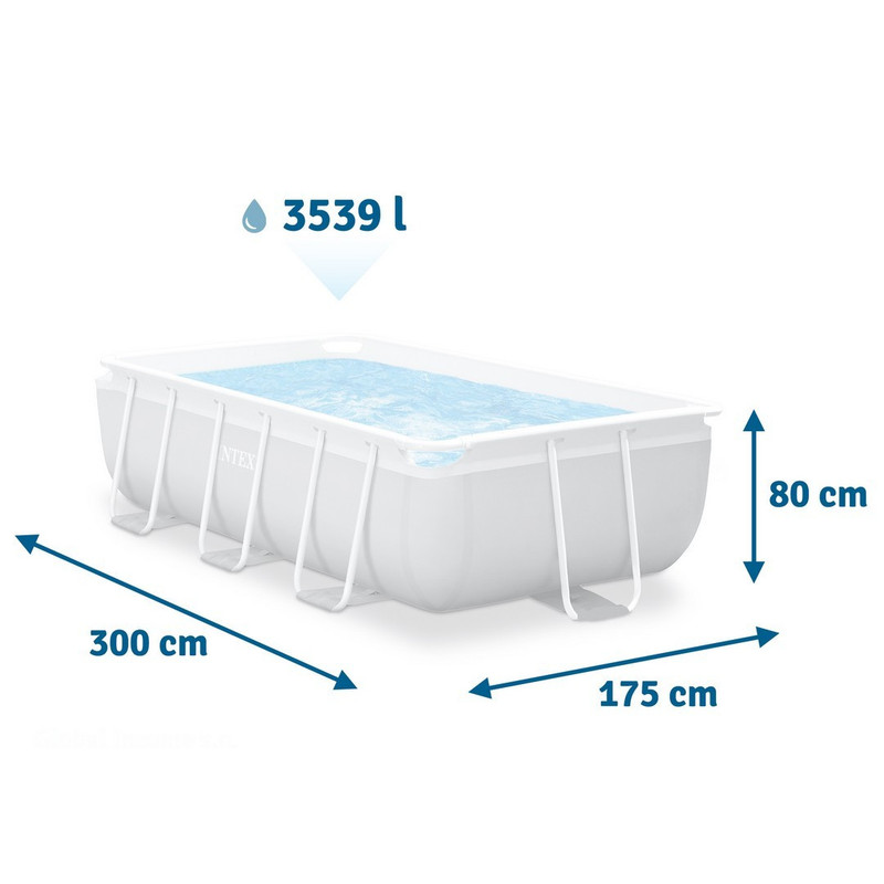 Cadru Prismă Piscină Grădină 300 X 175 X 80 Cm 18W1 INTEX 26784