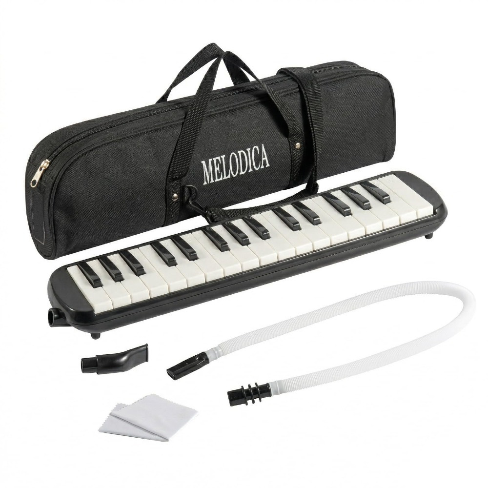TEMU 32-key Melodica Air Piano Keyboard With Soft Long Tube & Short Mouthpiece, Durable Abs Material, Portable Beginner Instrument With Carrying Bag,