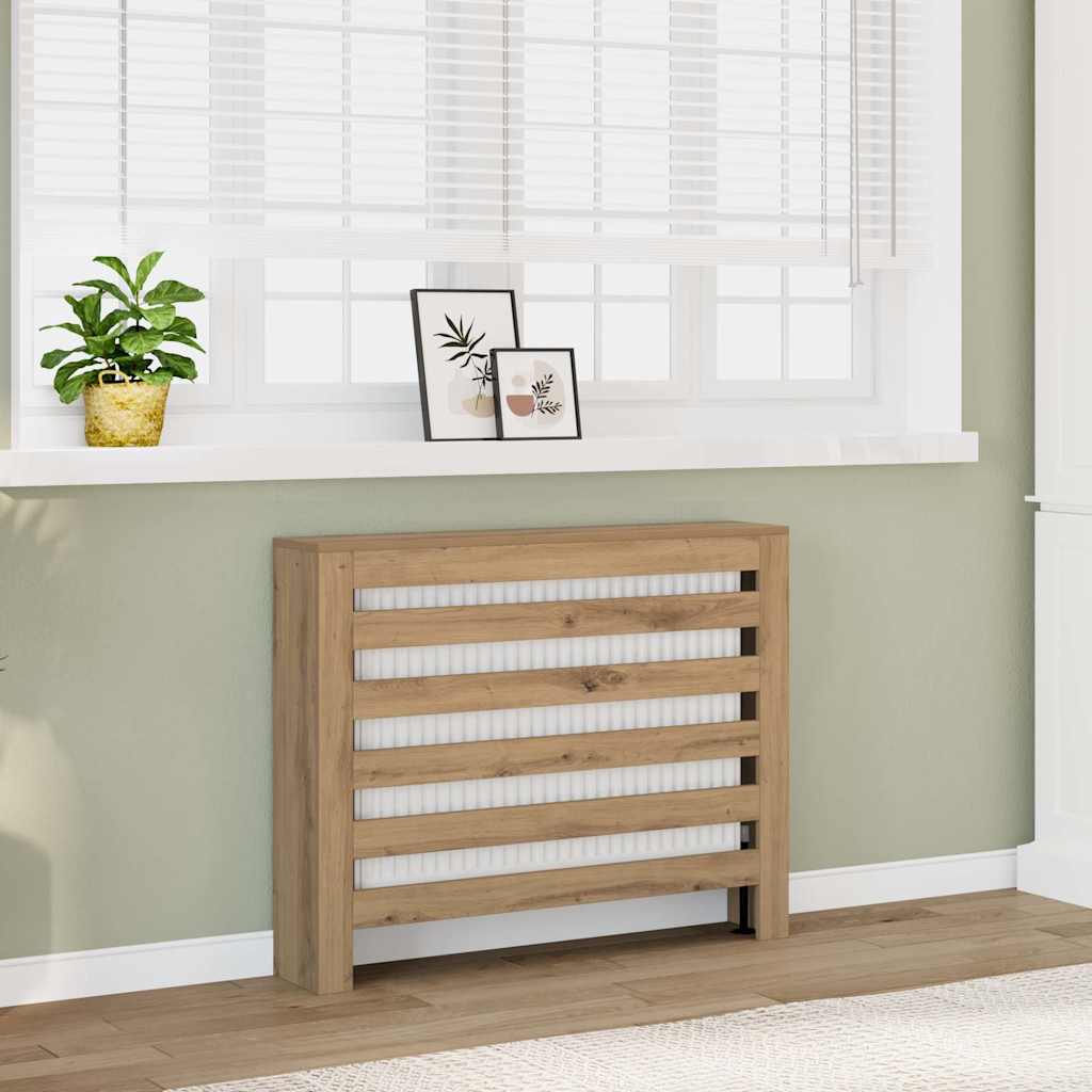 Image of Vidaxl Heater Cover, Modern Lattice Design Heating Cover, Heater Cover For Living Room, Heating Cover, Oak Wood Material