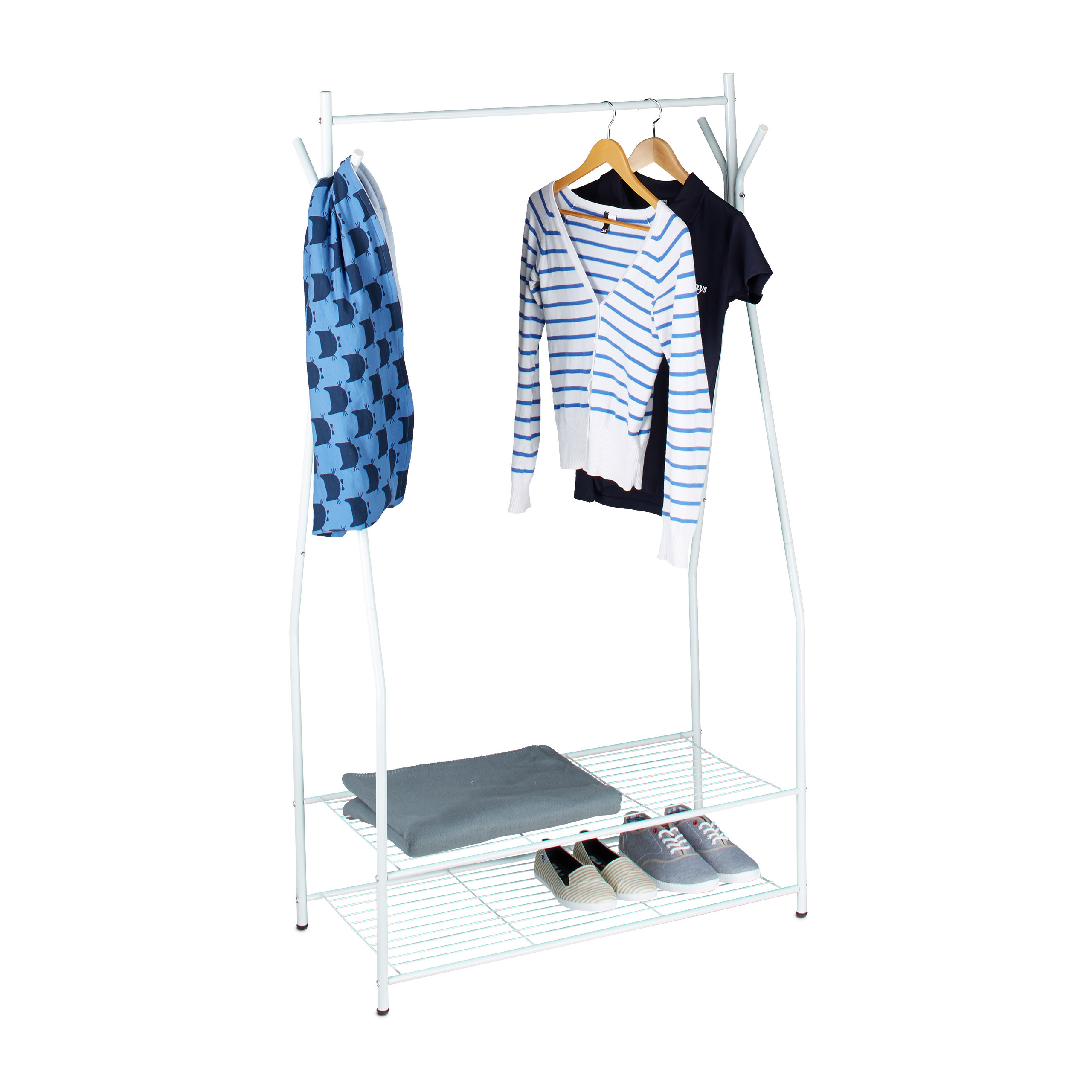 Image of Clothing Racks In White-gray - (w)90 X (h)162 X (d)40 Cm