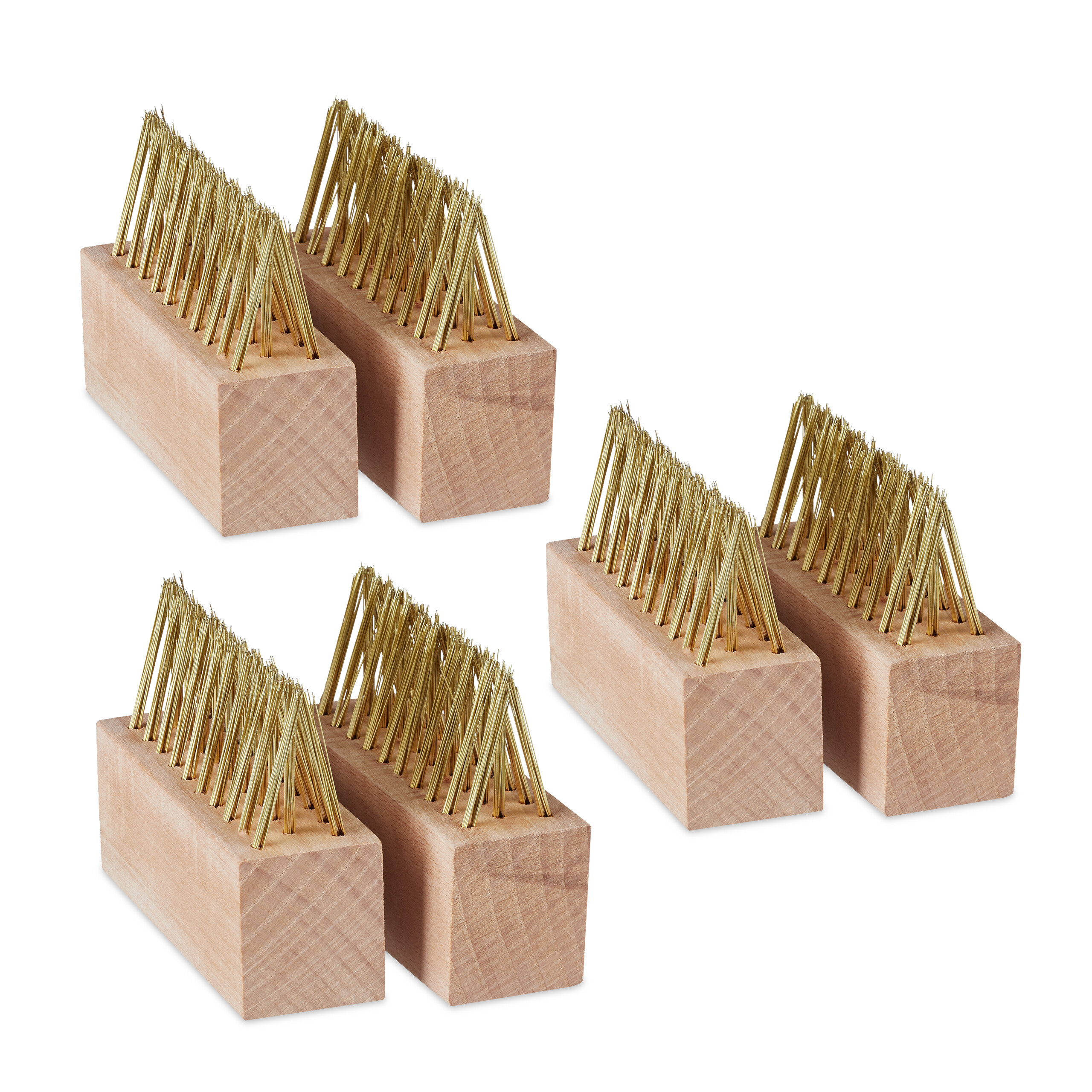 6 X Weed Joint Brush In Natural/gold