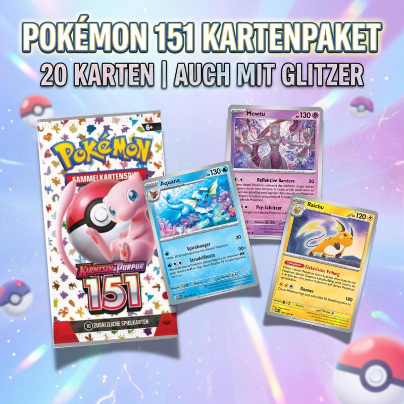 E-shop Pokémon - 20 Karten von 151 - Kartenpaket - mit Karten! Vervollständige dein 151 Set!
