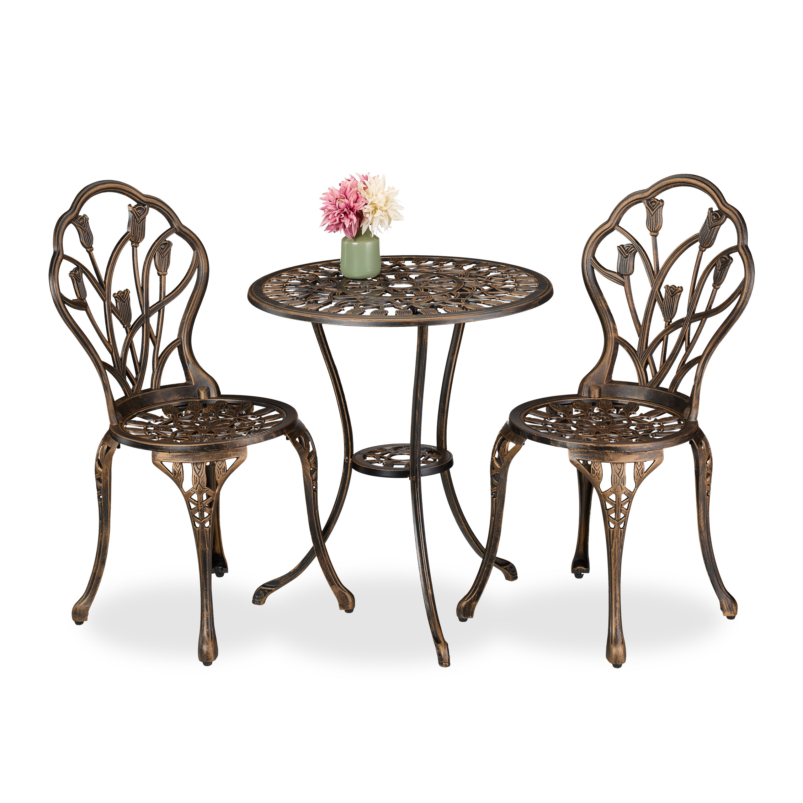 3-piece Garden Furniture Set In Black/bronze