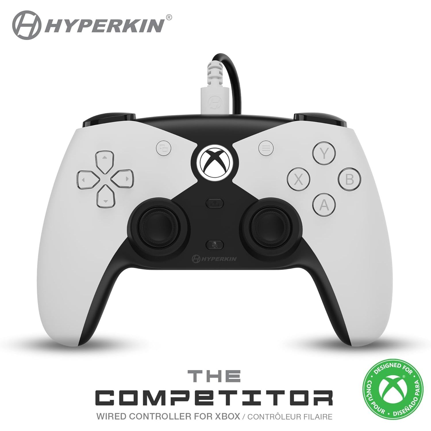 Xbox Hyperkin Command - El Competidor (Blanco con Cable)