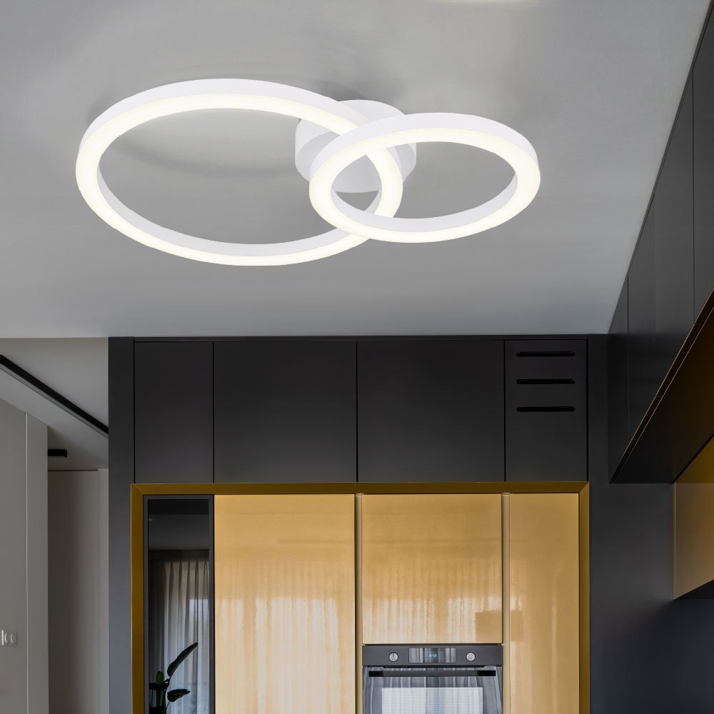 Image of Ceiling Light Living Room Ceiling Lamp Led Ring Design White L 42 Cm