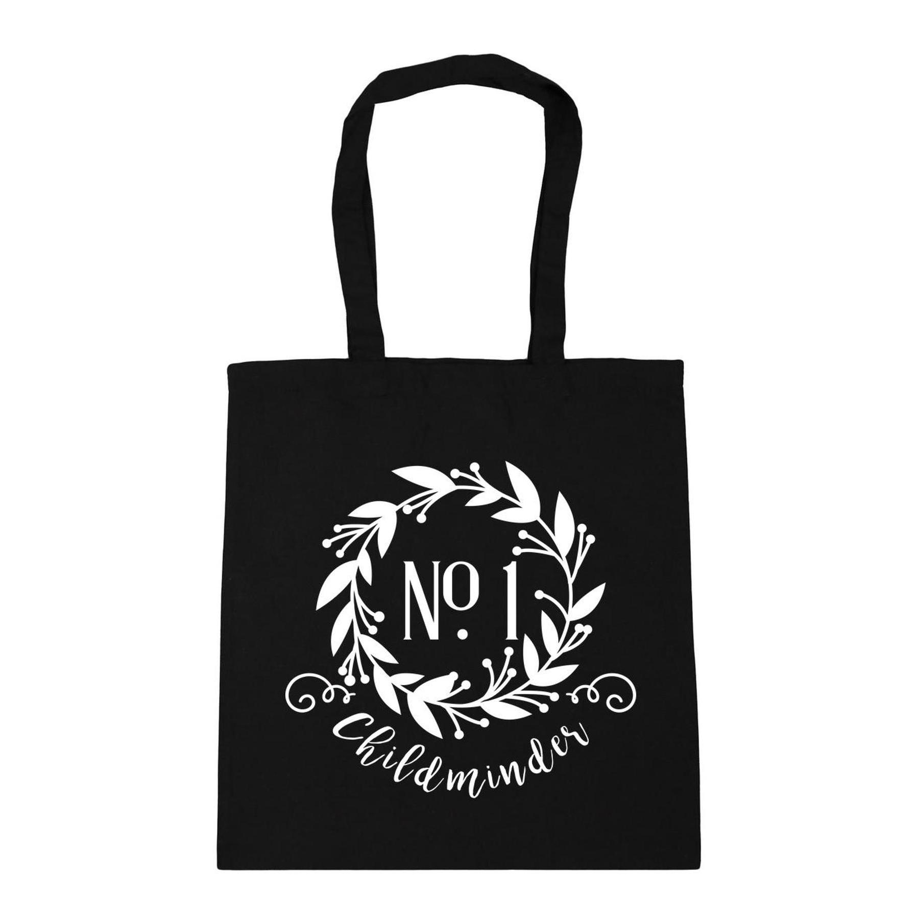 Number One Childminder Floral Wreath Tote Bag, 42cm x 38cm
