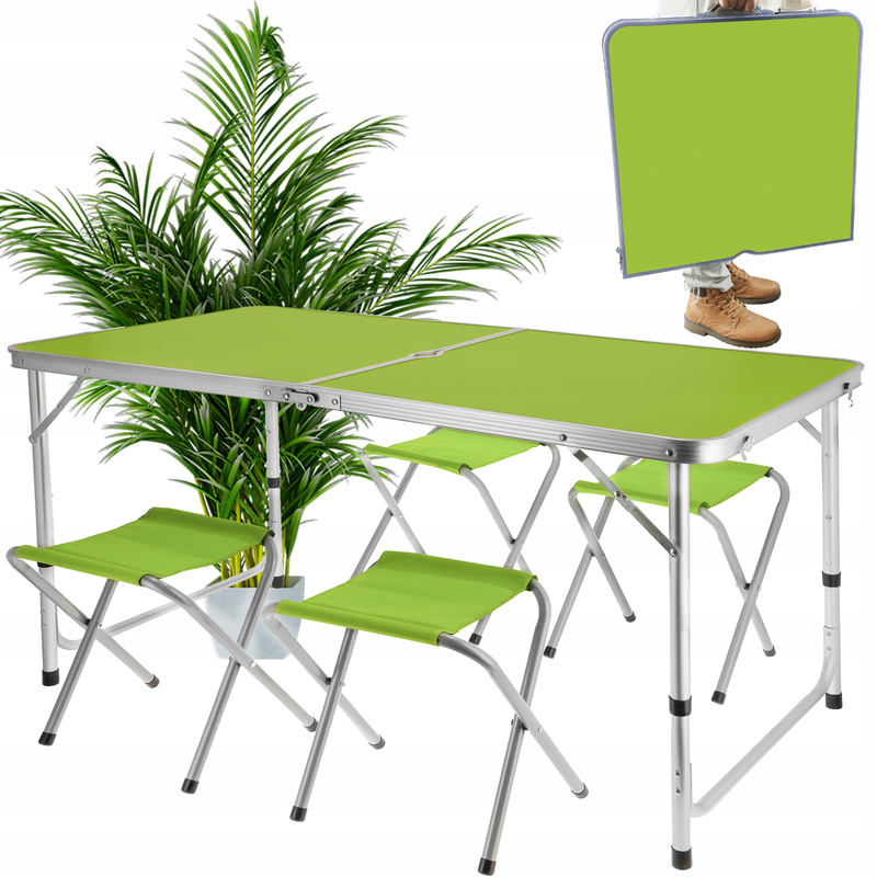 camping-set, faltbar,  , garten, koffer, tisch + 4 stühle