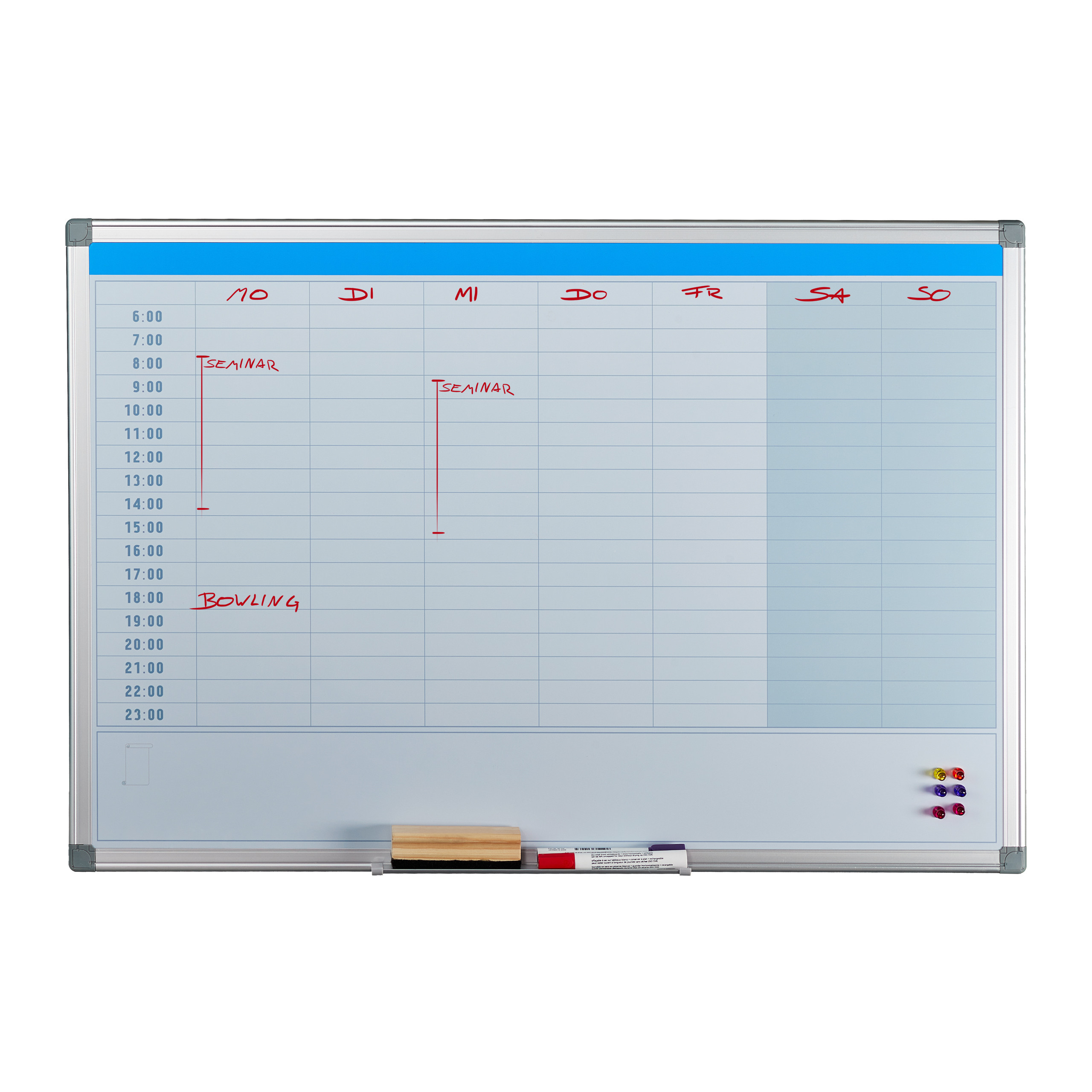 Image of Whiteboard Daily Planner In White - (w)90 X (h)60 Cm