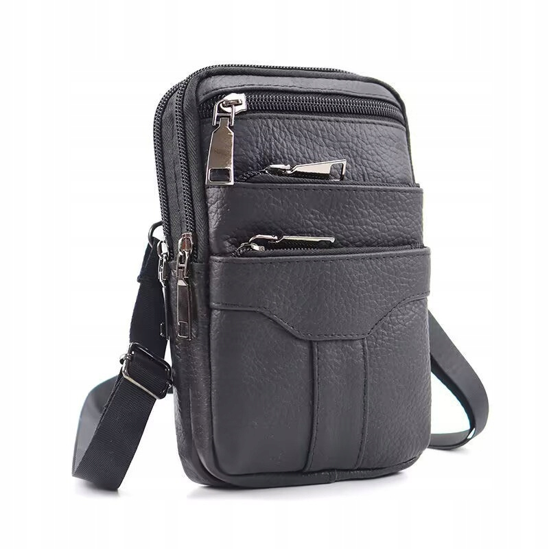 Y6258 Leather Fanny Pack, Crossbody Bag, Messenger Bag, Belt Pouch, Genuine Leather