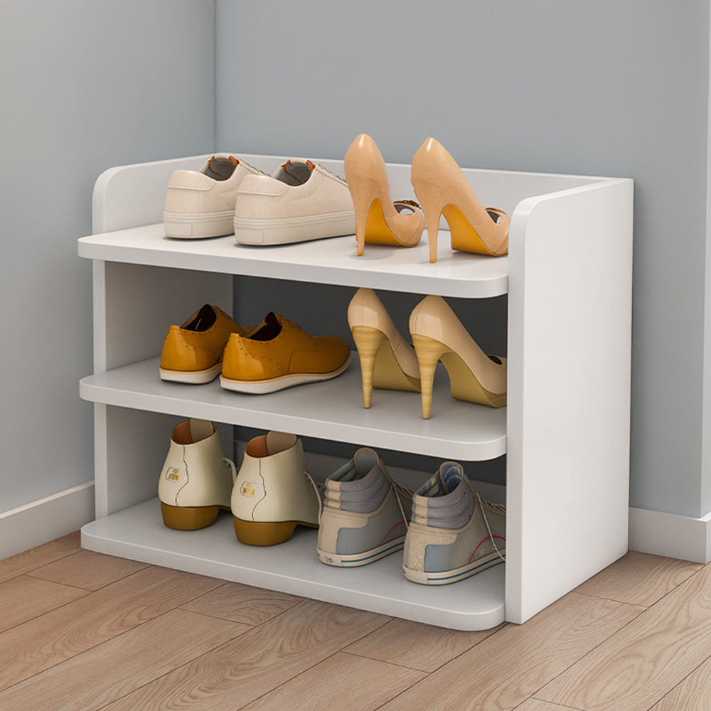 TEMU 3 Tiers White Wooden Shoe Rack, Multi Functional Shoe Stand, Vertical Storage Shelf Cabinet Footwear Stand Organizer Home Doorway Shoes Tidy