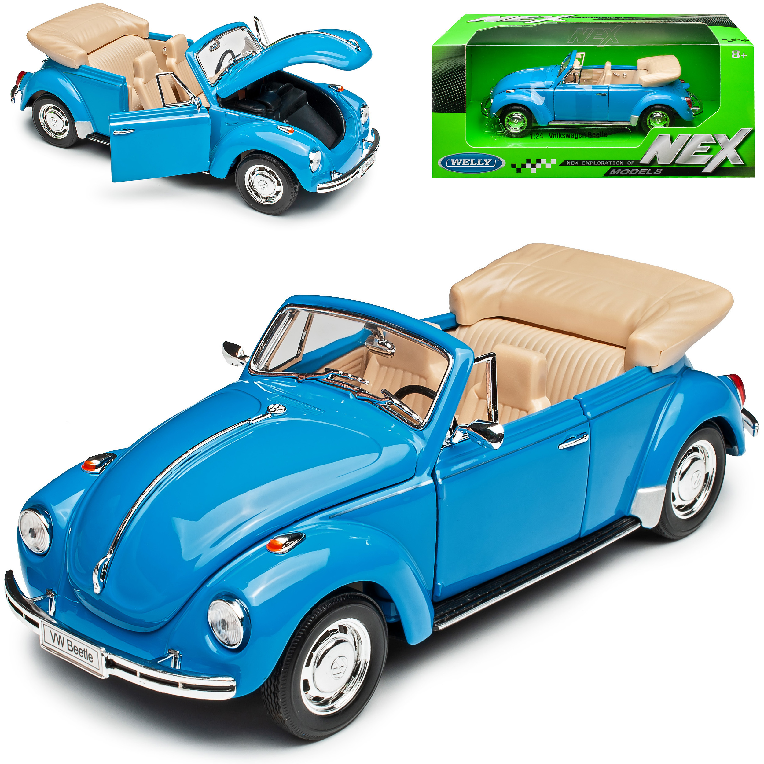 Vw Blue 1/24 Welly Model Car