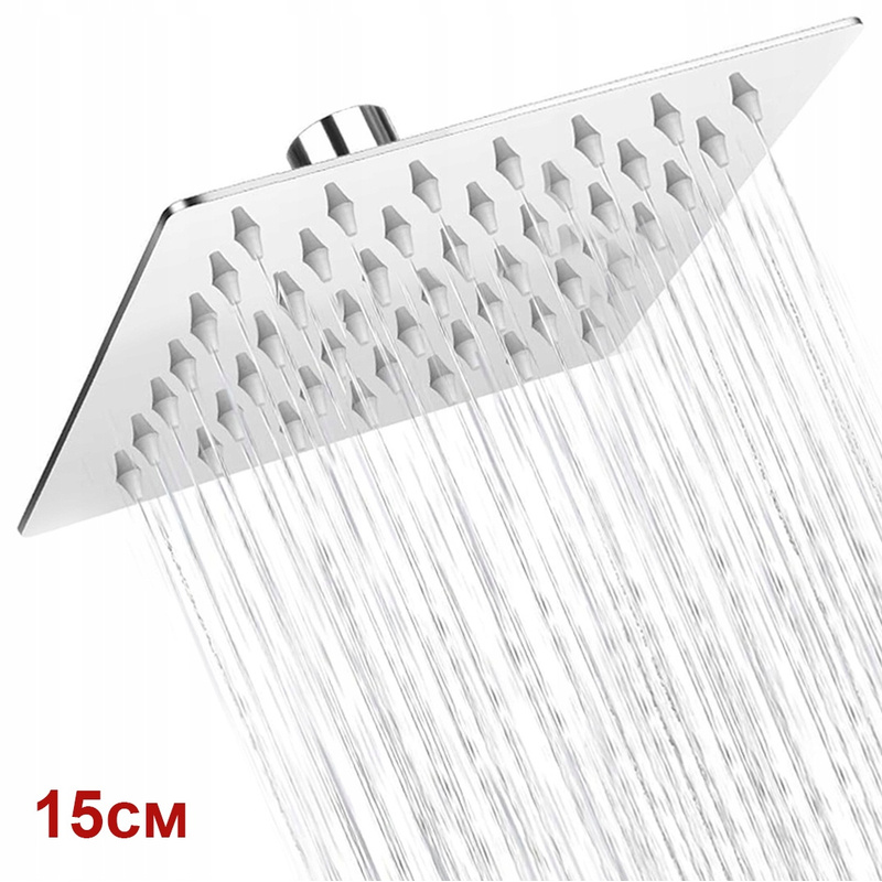 Image of Shower Head, Stainless Steel, Thin, Square, 15cm