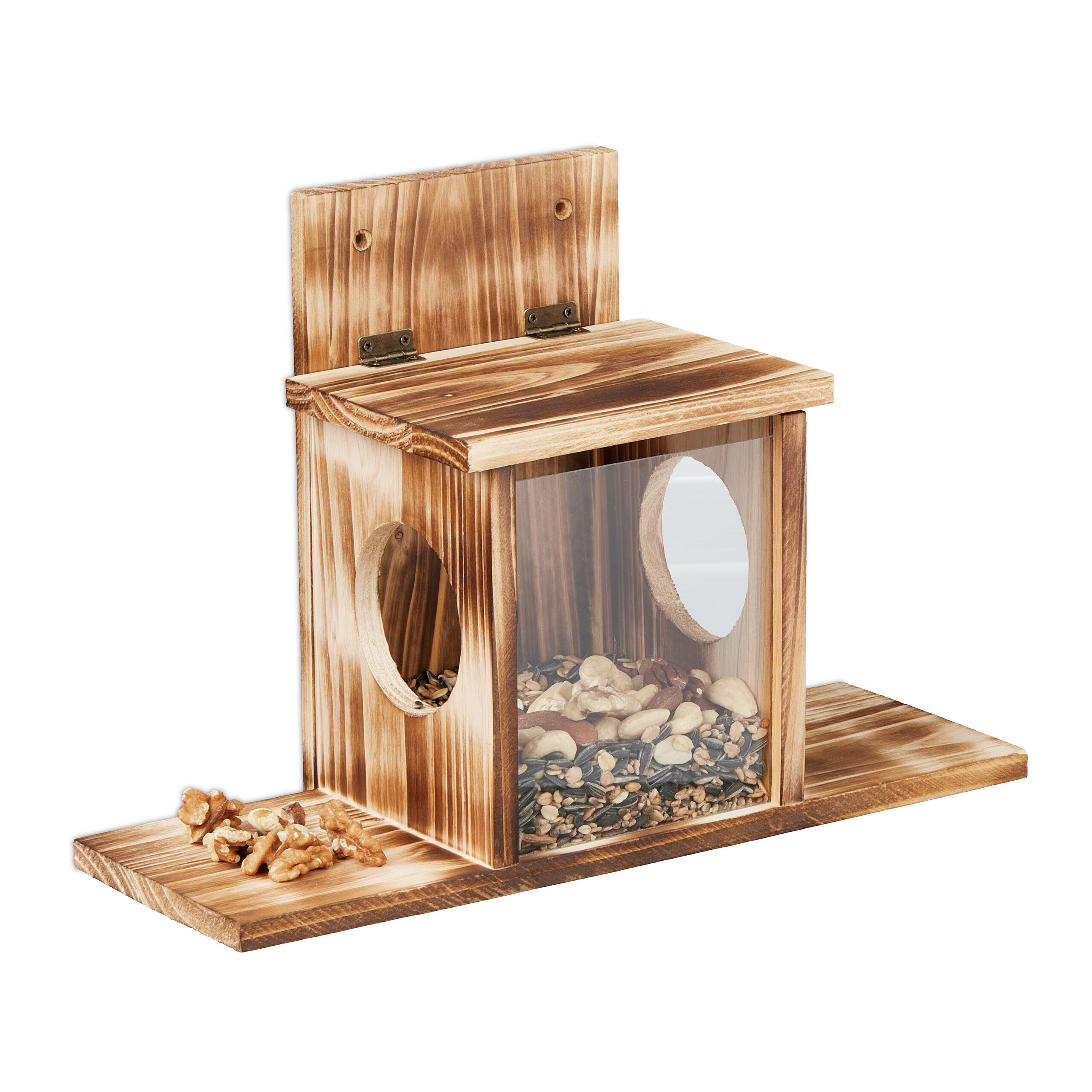 Squirrel Feeder In Natural Finish