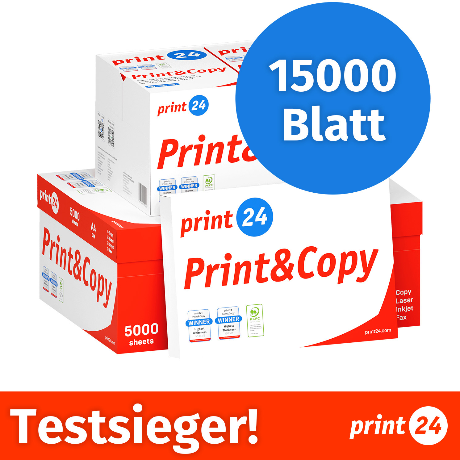 Image of Printer Paper Copier Paper 15000 Sheets 30 X 500 A4 80g Certified