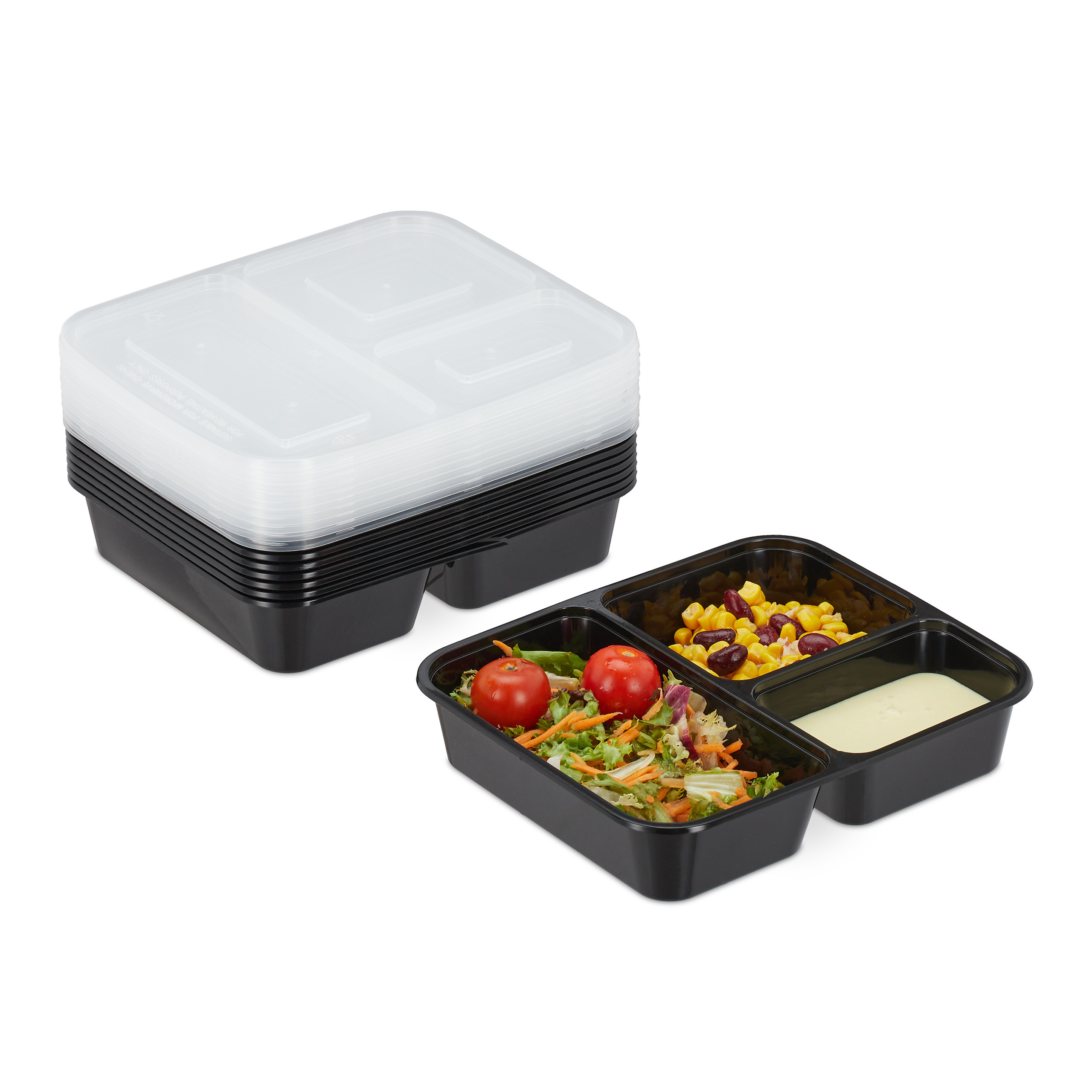TEMU 10x Meal Prep Boxes In Black/transparent