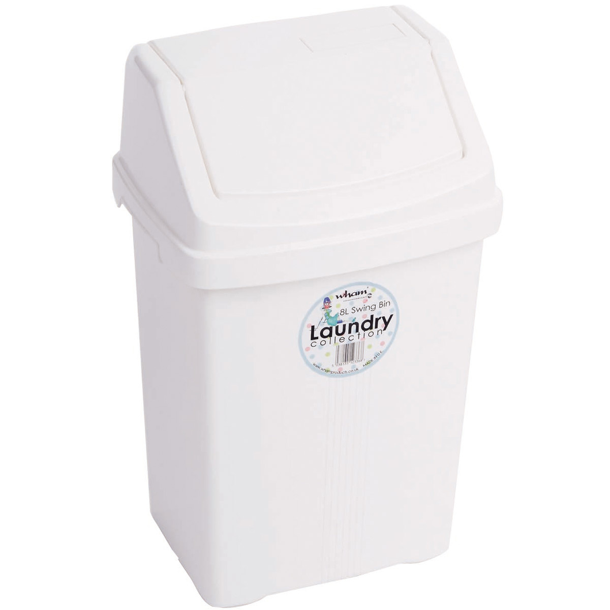 Image of 8 Liter Square Swing Lid Trash Can 23x18x37cm, Plastic Waste Bin For Kitchen, Office, Bathroom, Cleaning Bucket, Cosmetic Bucket, Paper Basket, Waste Container, Garbage Bin, Trash Collector