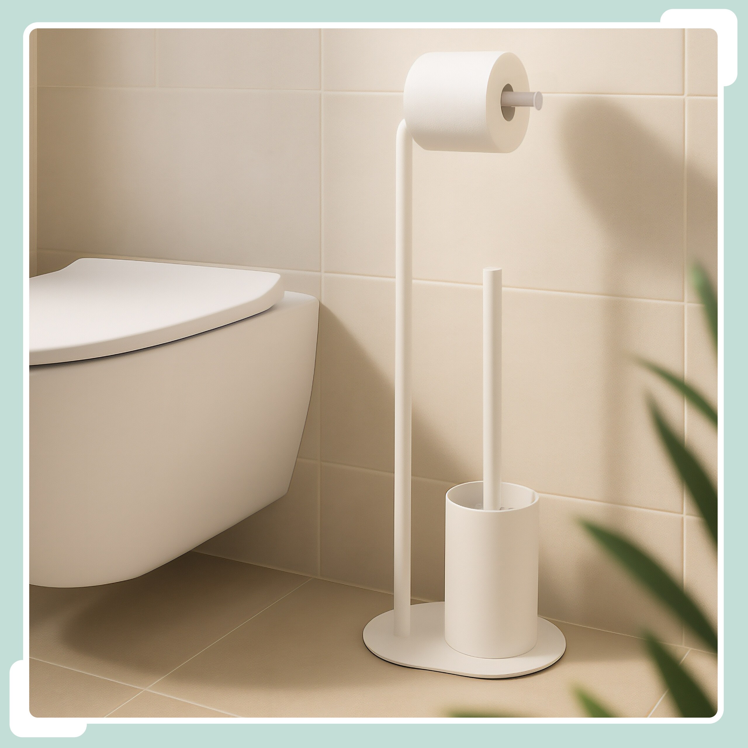 White Toilet Set - (w)23 X (h)64.5 X (d)17 Cm