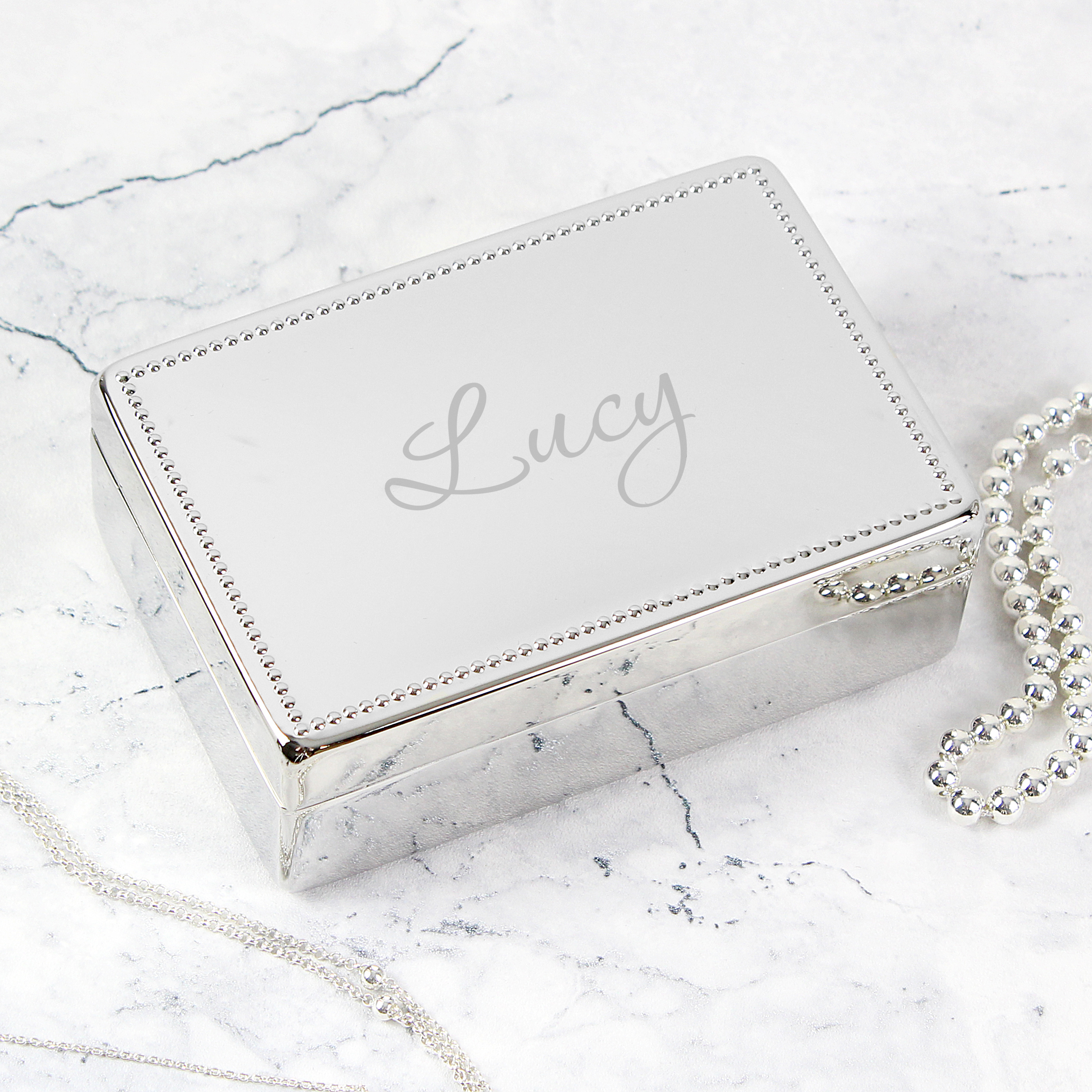 Personalised Rectangular Name Jewellery Box, Custom Gift