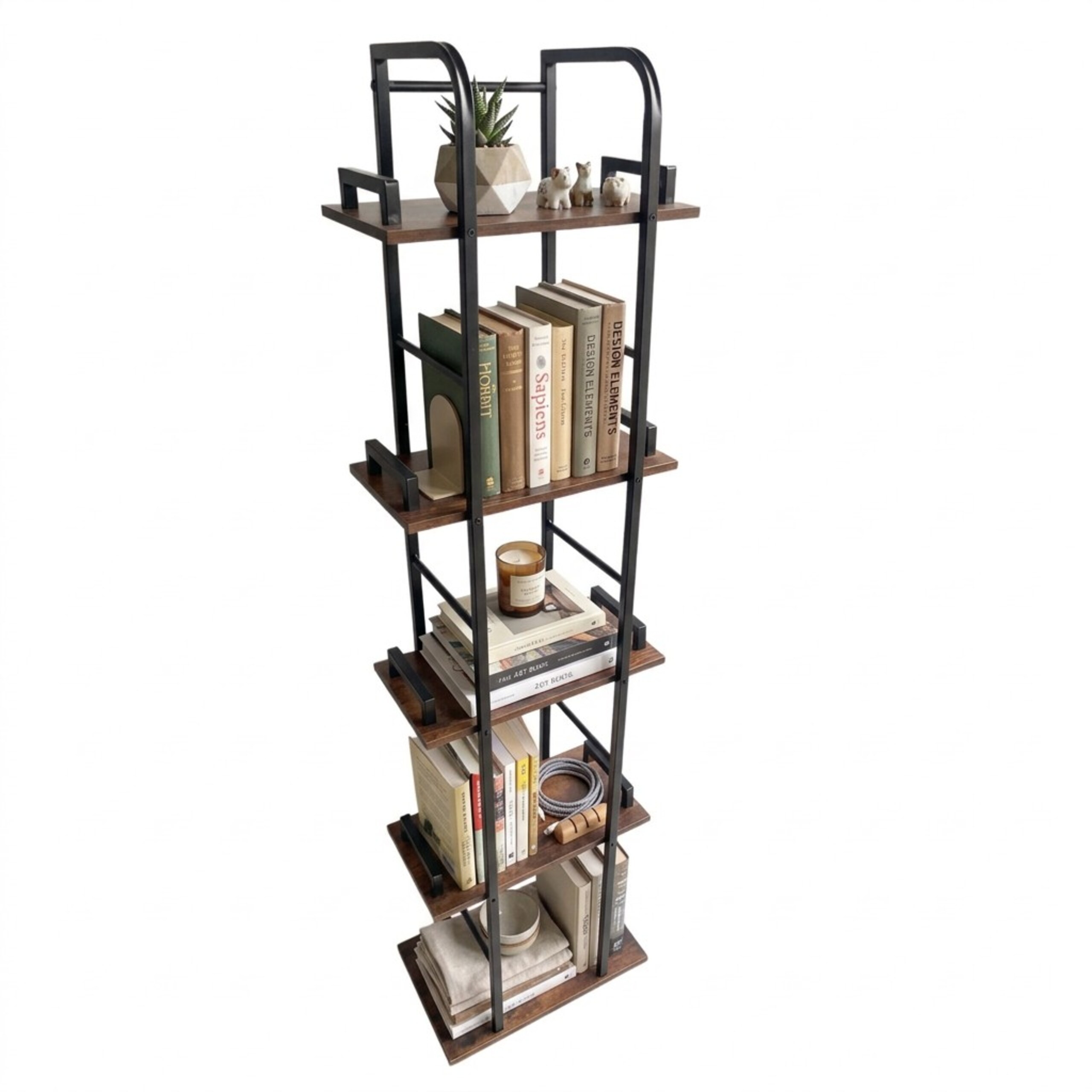 TEMU Floor Shelf Black/brown - (w)38 X (h)143 X (d)24 Cm