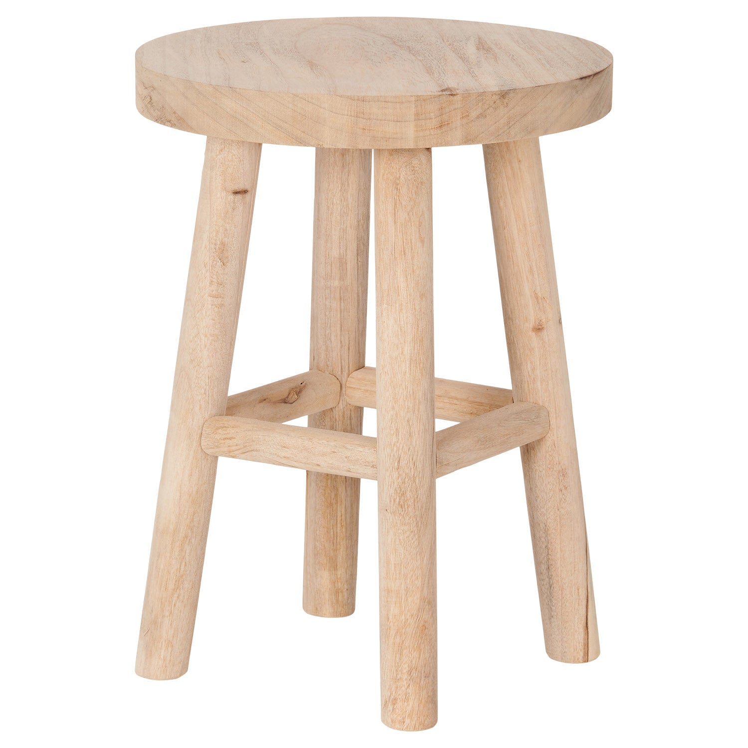 Wooden Stool - Teak Wood - Side Table - Footstool - Plant Table - Step Stool - Up To 150 Kg - Brown