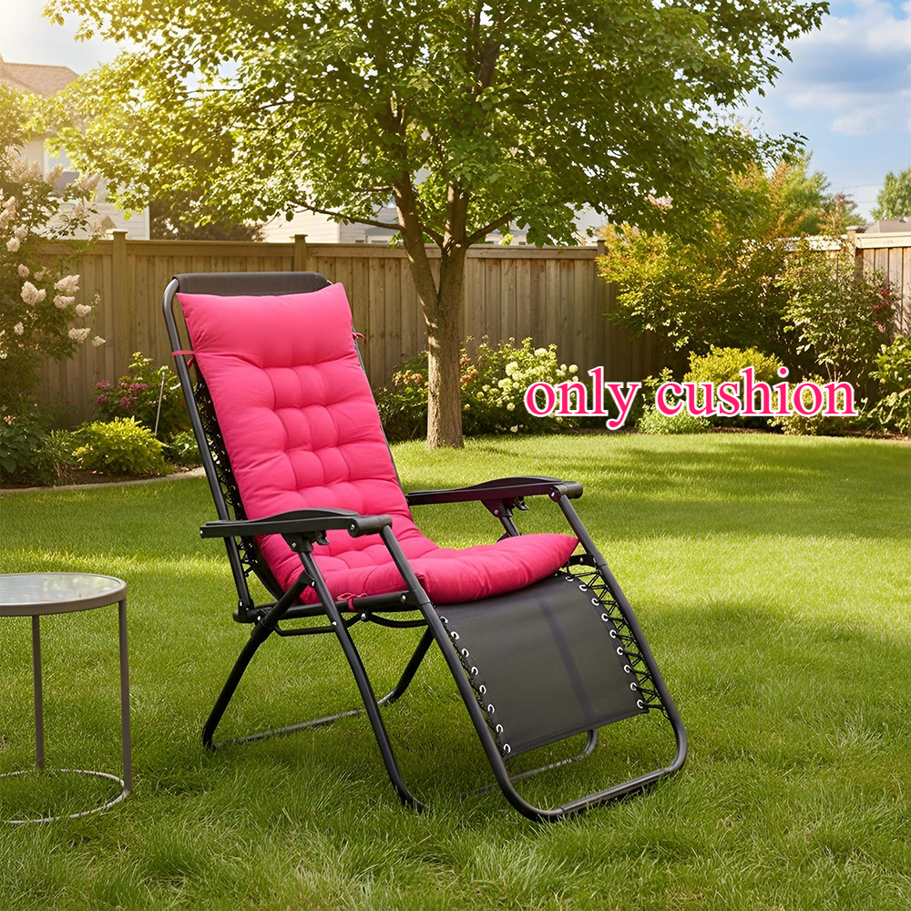 TEMU 1pc Courtyard Furniture Chair Cushion, Garden Lounge Chair Cushion Rose Red, 125*48*8cm