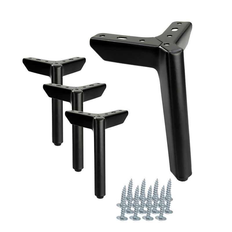 TEMU Juego de Kotwica Loft negras mate de 15 cm para mesas, tocadores, sofás y armarios, diseño moderno loft, duraderas, resistentes a los arañazos y