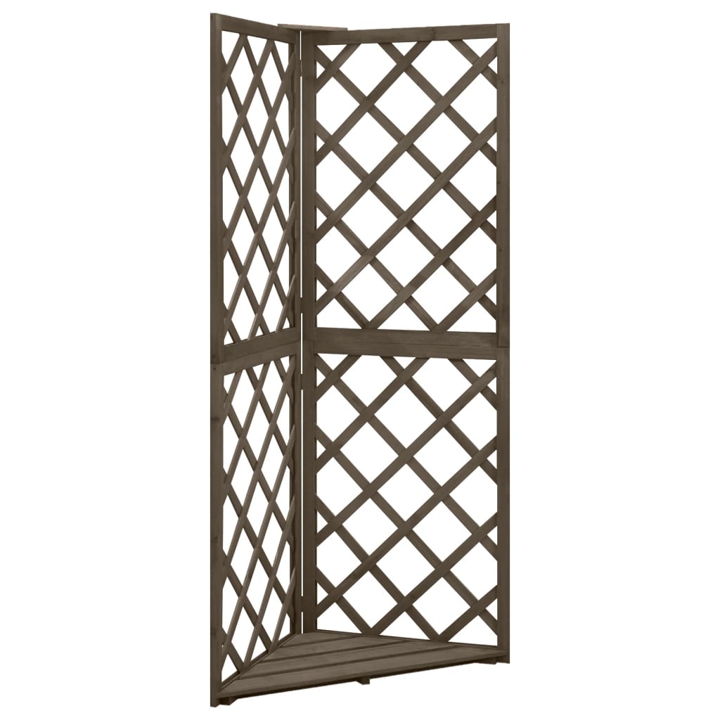 Vidaxl Solid Fir Corner Trellis 50x50x145cm Climbing Frame Plant Support Gray/brown