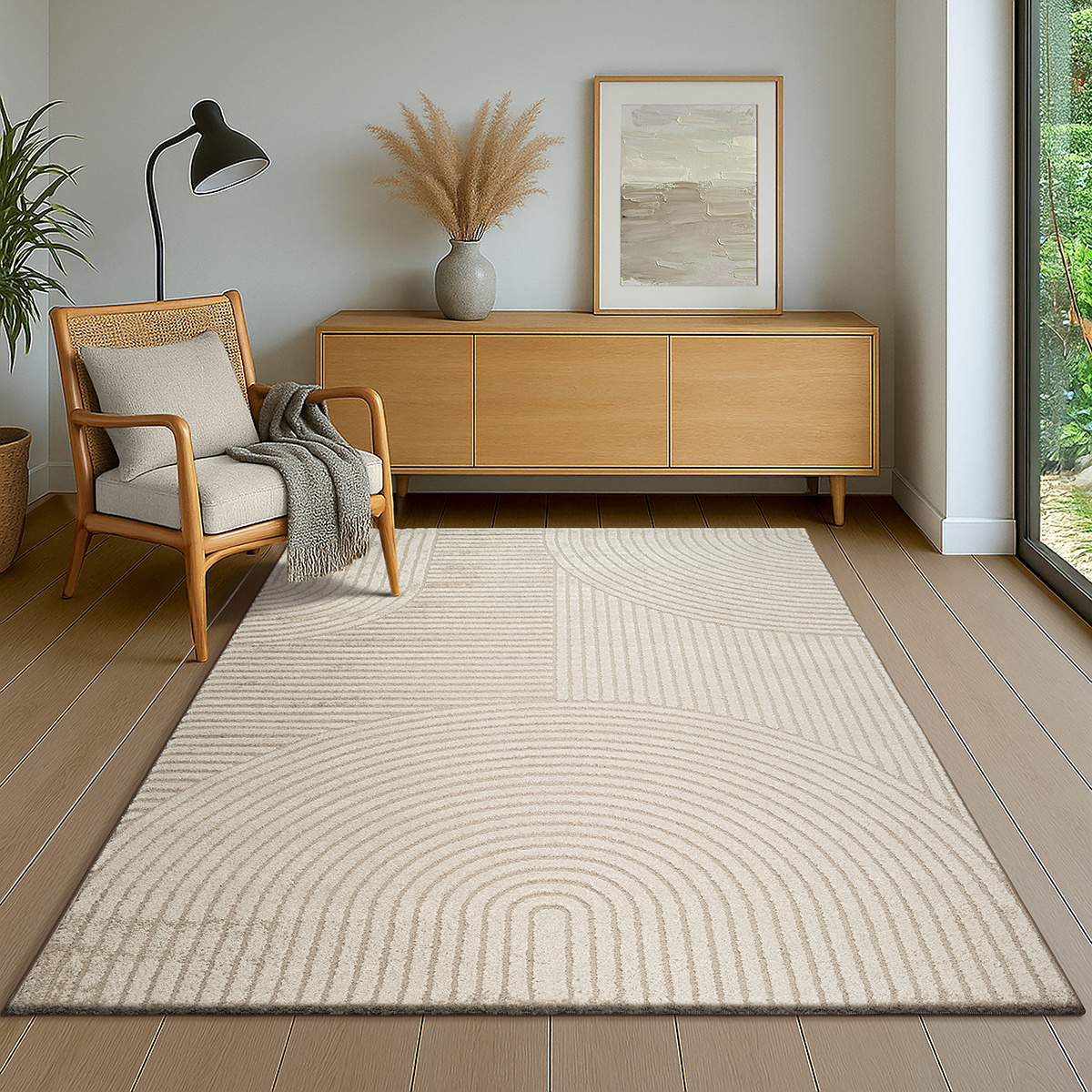 Carpet - Modern Low Pile Rug For Living Room And Bedroom With High-low Effect, 3d Effect, High Pile Density, And Pleasantly Soft