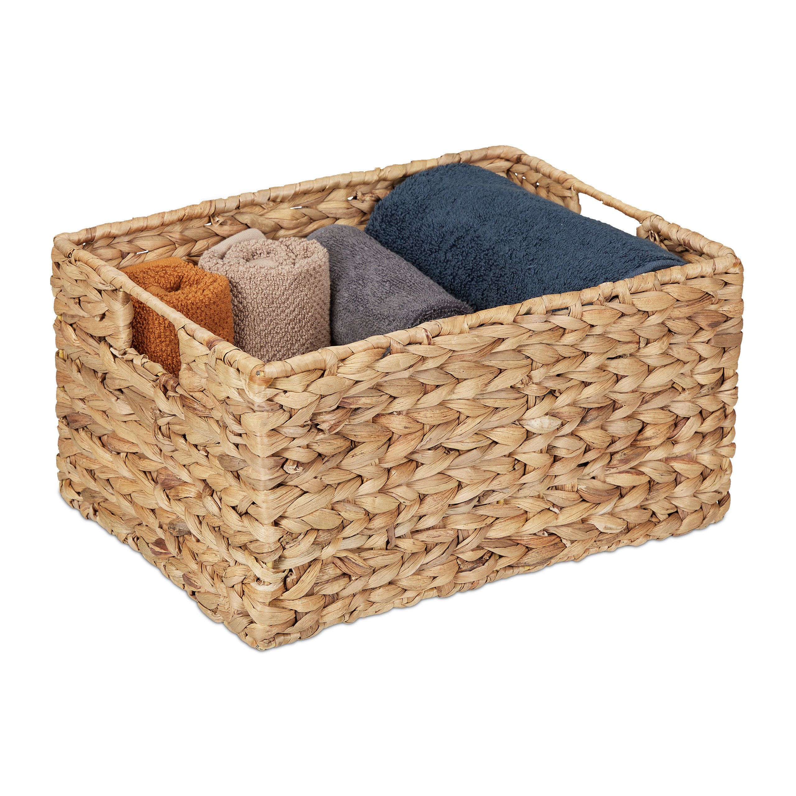 Set Di 4 Cestini In Rattan Intrecciato A Mano Amosfun - Per Conservazione, Regali E Decorazione Rustica