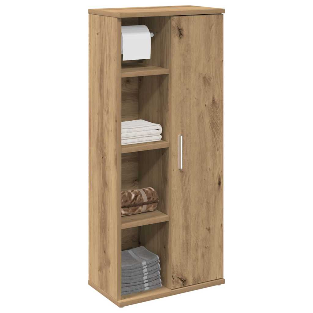 Image of Vidaxl Bathroom Cabinet With Towel Rack - Oak 39x22x90 Cm, Bathroom Cabinet, Bathroom Furniture, Sink Cabinet, Bathroom Cabinets, Bathroom Furniture