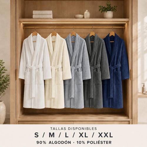 item picture long sleeve bathrobe for men and women 90 cotton with pockets and belt soft and comfortable for home use sizes xl xxl