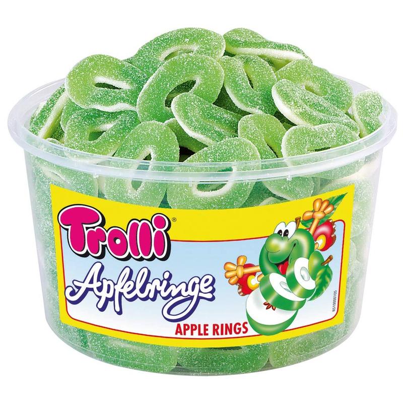 Trolli - Sour Green Rings - Foam Gum - Fruit Gum - 150pcs - 1200g