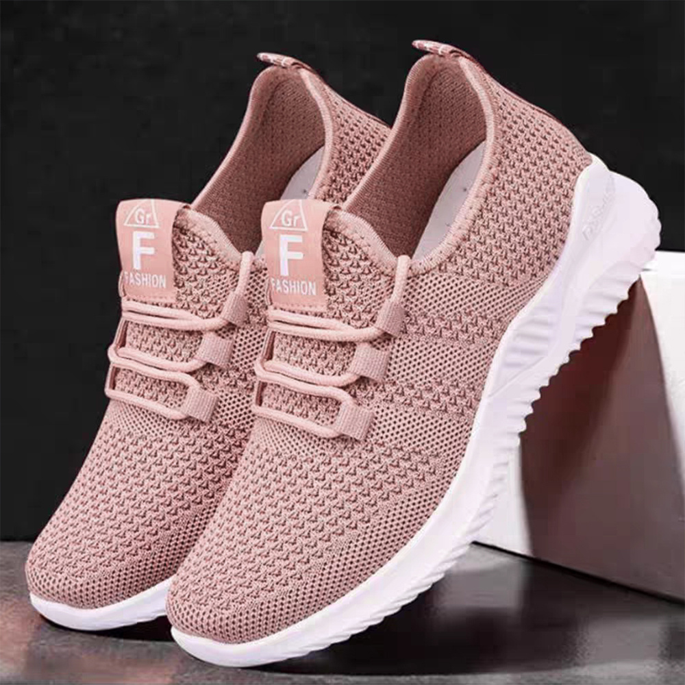 Pink Women's Running Trainers, Lightweight Slip-On Sneakers
