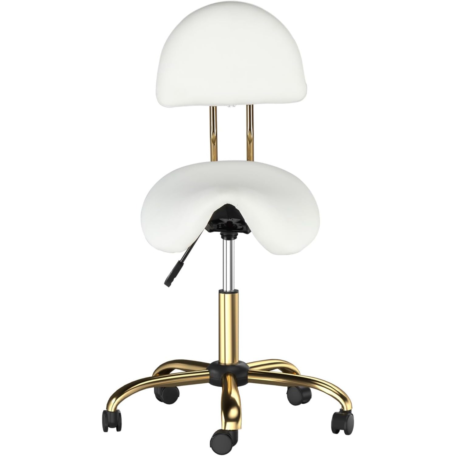 TEMU Bonnlo Tabouret roulettes Professionnel avec , Tabouret de Bureau Rotation à 360° et Hauteur Réglable 48-63 cm, Revêtement en PU, pour Salon de