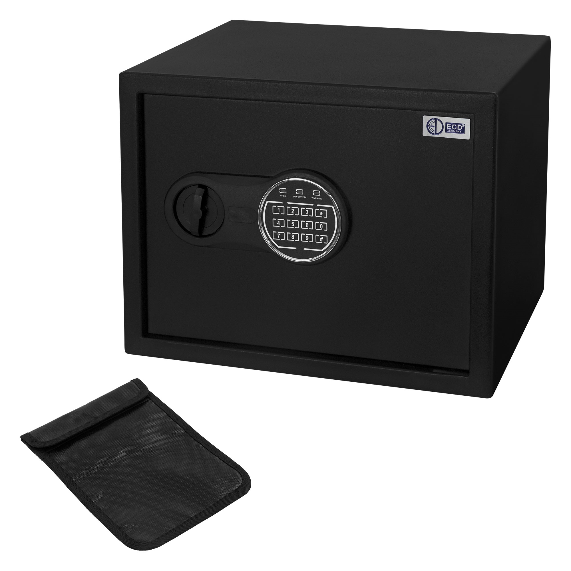 Germany Ecd , With Sensor Light & Digital Keypad For Jewelry, Cash Documents, Electronic With & Key.